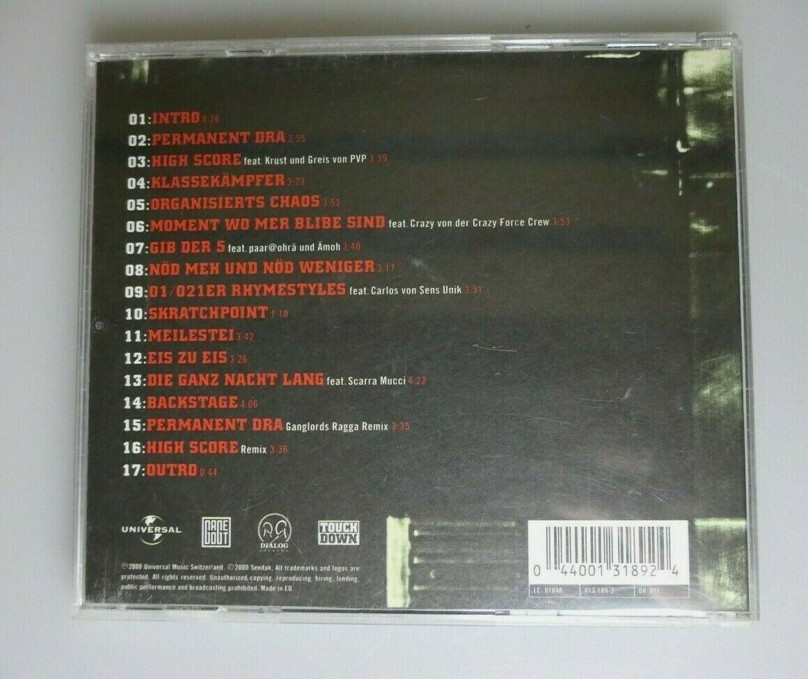 CD: Sendak - Hattrick   (Schweizer-Rap)                  ©'2000 – Usato da St.Galllen venduto da elkaphone 2