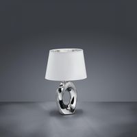 Tischleuchte, Keramik, Stoff, 33 cm Höhe