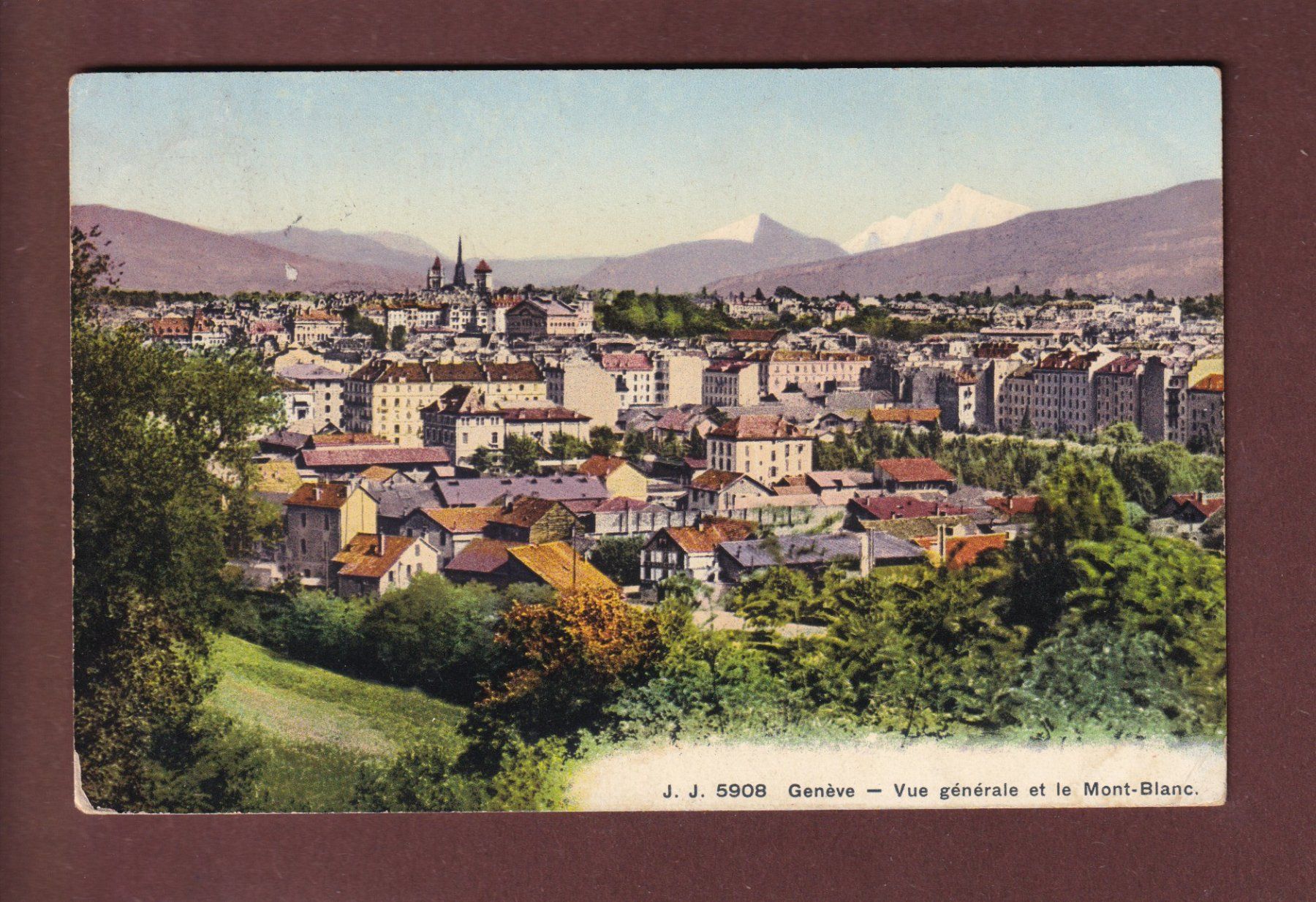 Cartoline postali: GENEVE et le Mont-Blanc - 1913 – Usato da Pully venduto da nicecards