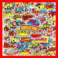 Comic Ausdrücke Sprüche LOL OUCH COOL WOW 50 tlg Stickerset