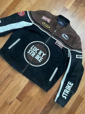 Lucky Strike Lederjacke moto Giacca chaqueta seaicead Racing