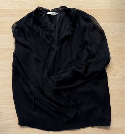 Bluse Pigalle schwarz Langarm Grösse S