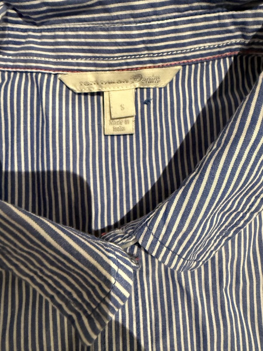 Tom Tailor Blusen: Bluse blau gestreift Grösse S mit Stickereien – Gebraucht aus Rümlang von zflyfa0001 2