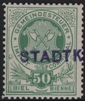 50 Cts. Fiskalmarke der Gemeinde BIEL / BIEL