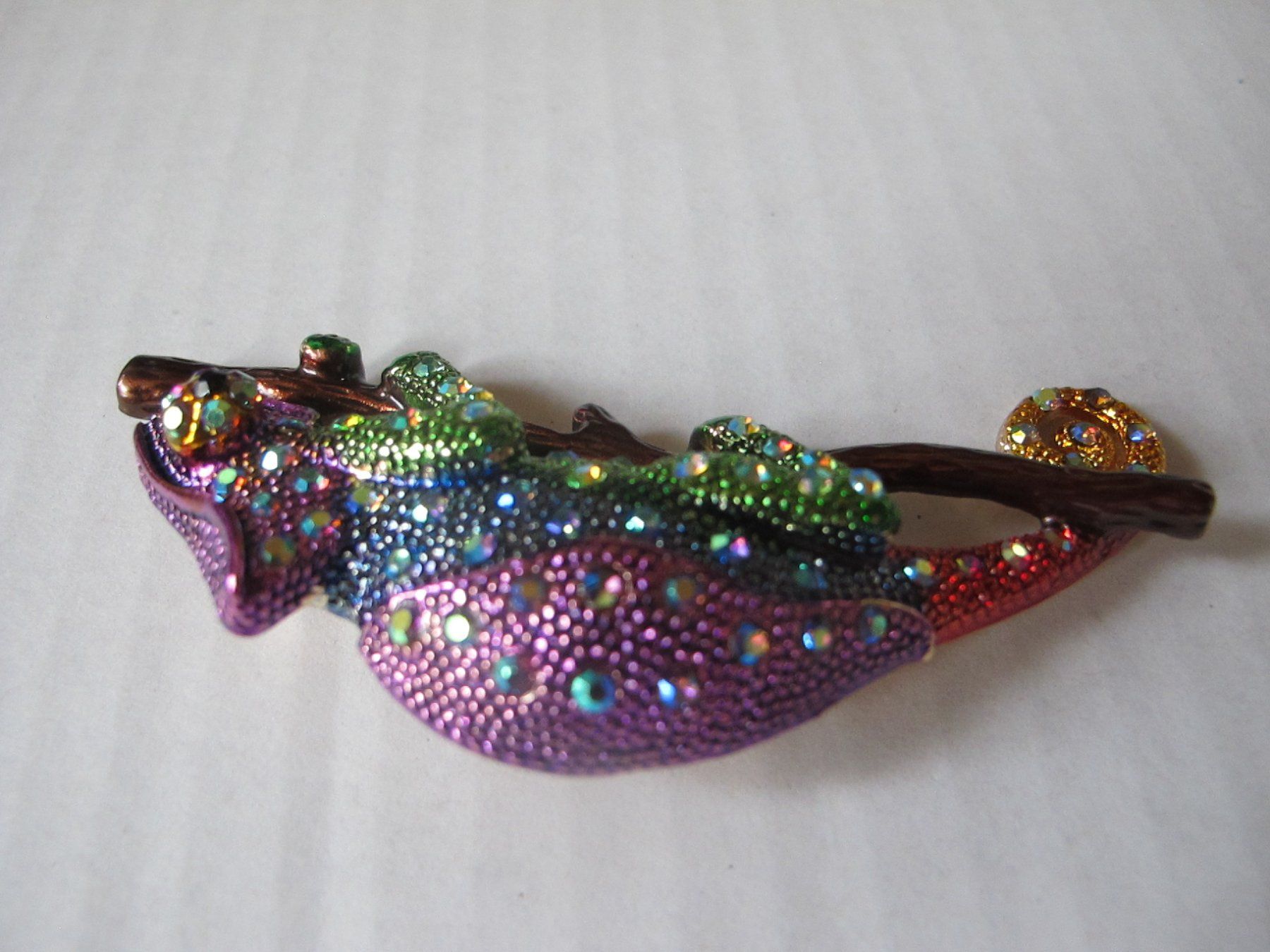 Broches & Aiguilles: Chamäleon Brosche, Modeschmuck, Multicolor Strass – Neuf (Voir description) à Löhningen par Chimae67 2