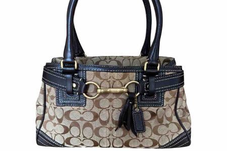 Vintage Coach Hamptons Signature Canvas Handtasche