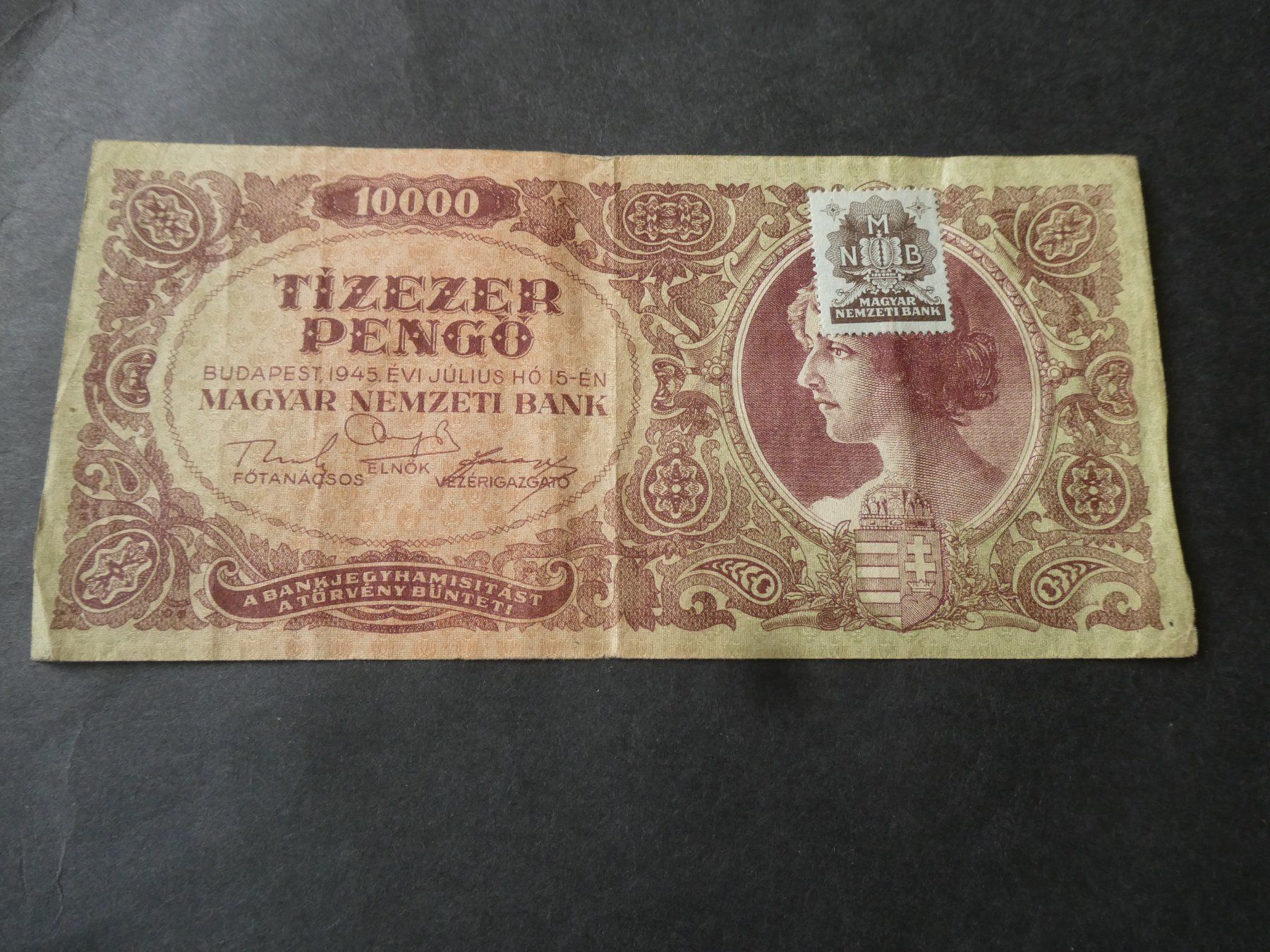 Banconote: Ungarn 1945, 10'000 Pengö – Usato da Hinterforst venduto da Rohusri