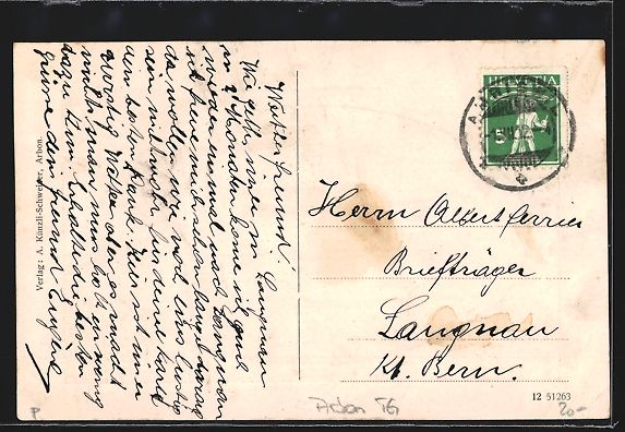 Cartoline postali: Arbon, Blick über den See auf den Ort – Usato da Berlin venduto da bartko-reher 1