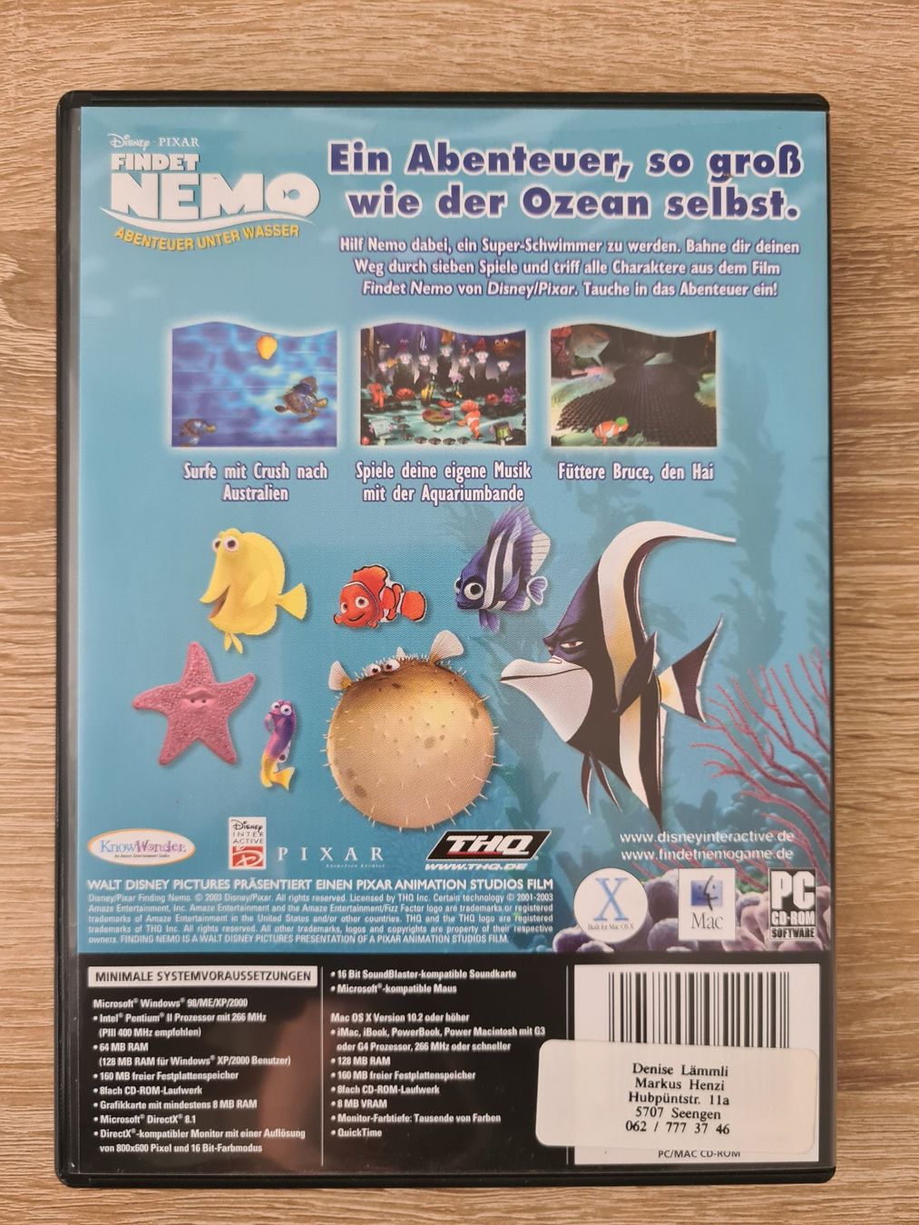 Giochi: Findet Nemo (German Cover) - PC – Usato da Carouge GE venduto da Franllo 1