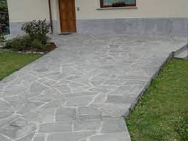 Gartenplatten Naturstein VERDE SPLUGA Mosaiken polygonal