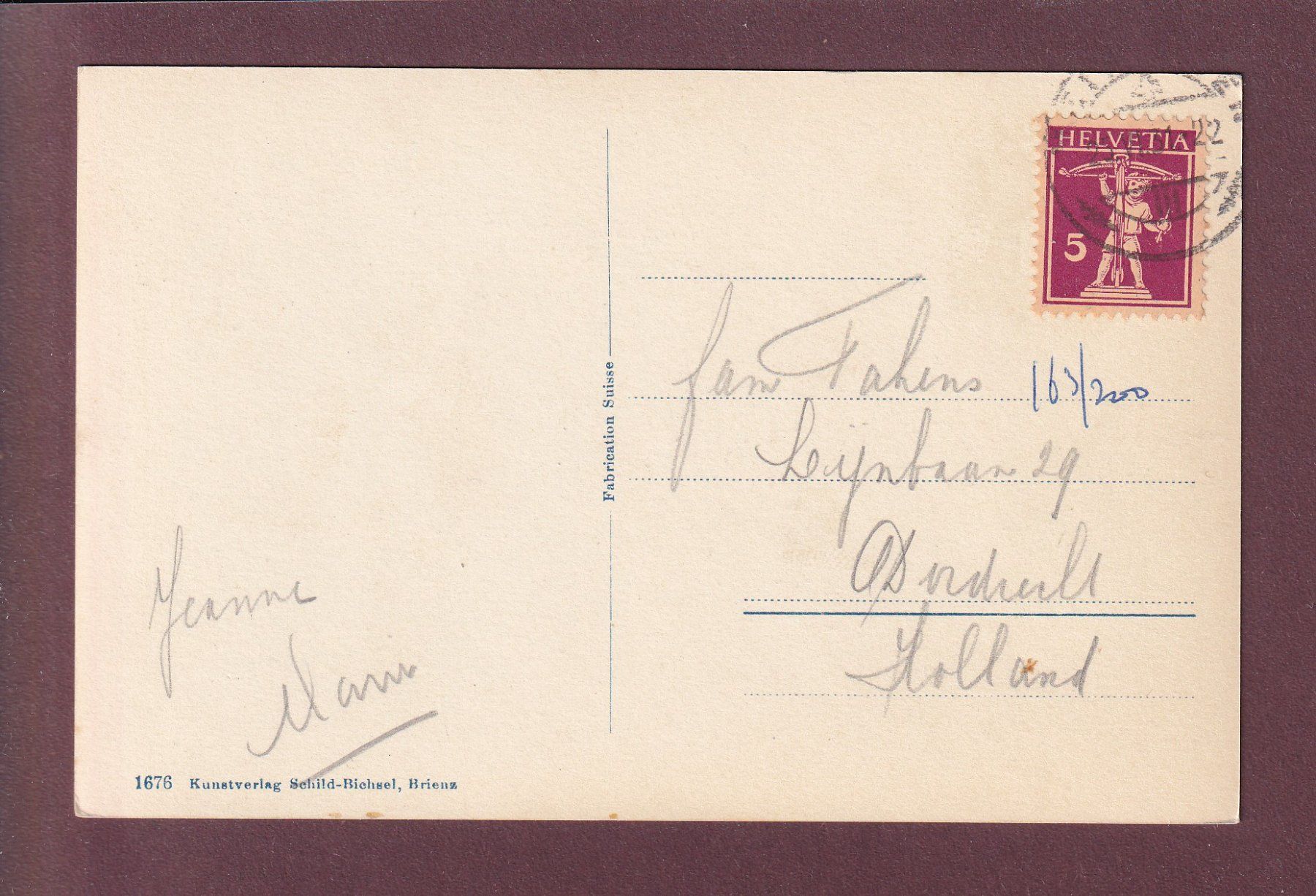 Cartoline postali: Meiringen - AARESCHLUCHT - 1931 – Usato da Pully venduto da nicecards 1