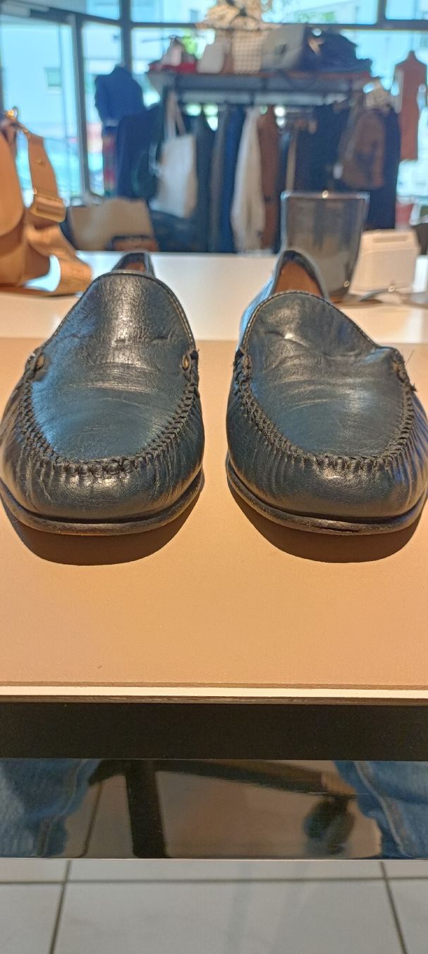 Bally Scarpe da donna: Bally Lederschuhe, dunkelblau, Gr. 38,5 – Usato da Zollikofen venduto da Proseco 1