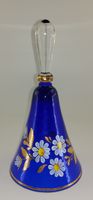 Vajgar Bohemia Glasglocke 16 cm, kobaltblau, handbemalt, Neu