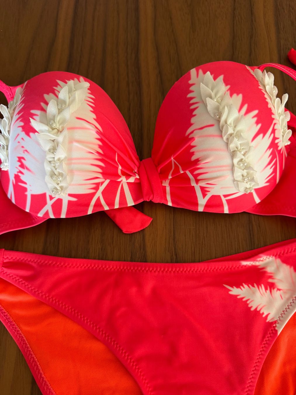 Costumi da bagno & Bikini: Pinker Sommer Bikini mit Palmen Print, Grösse 36/S – Nuovo e nell'imballaggio originale da Locarno venduto da Galbanino 1