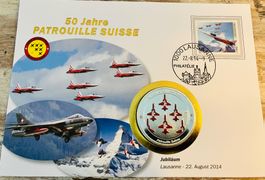 50 Jahre Patrouille Suisse Couvert Jet Pièces Swiss Air F...