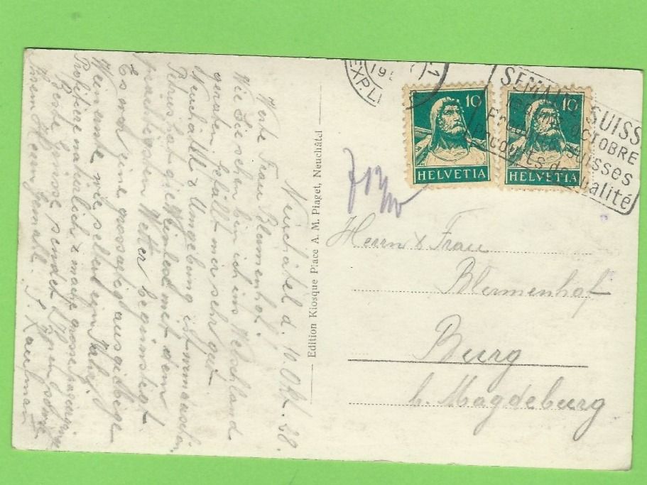 Cartoline postali: Neuchâtel - Monument de la République – Usato da Zürich venduto da t24_de 1