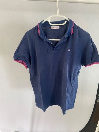 Barbolini Poloshirt, blau mit pinken Details, Grösse M