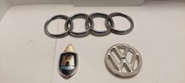 Audi et VW, logo, emblème auto, lot de trois emblèmes