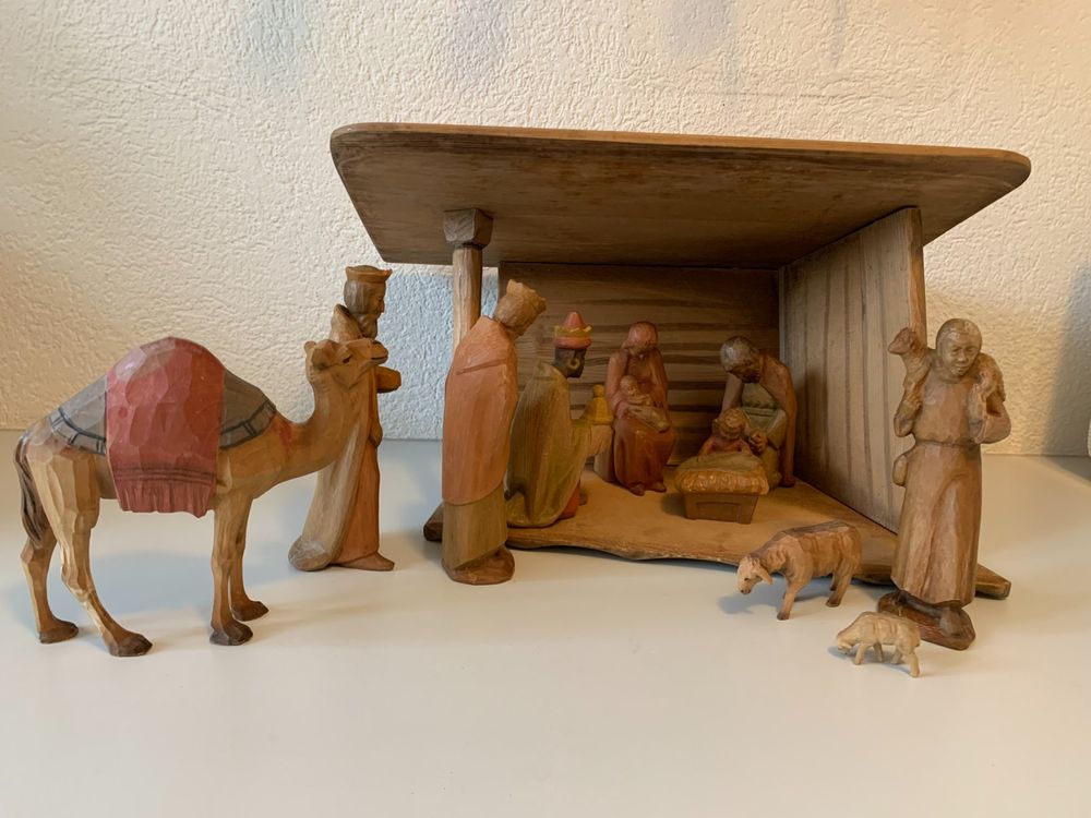 Weihnachtskrippe mit Holzfiguren Kaufen auf Ricardo