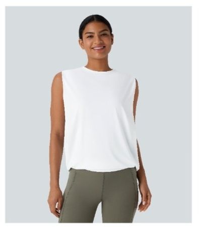 Halara-Yoga-Tanktop, weiss, rundhals, cool Touch, Grösse M