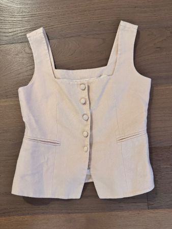 Sézane Zelinda Blouse Gr. 36 – 100% Leinen – Ivory