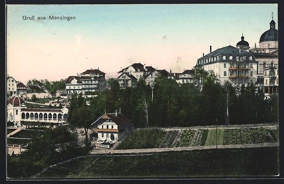 Cartoline postali: AK Menzingen, Ortspartie mit Bäumen – Usato da Berlin venduto da bartko-reher