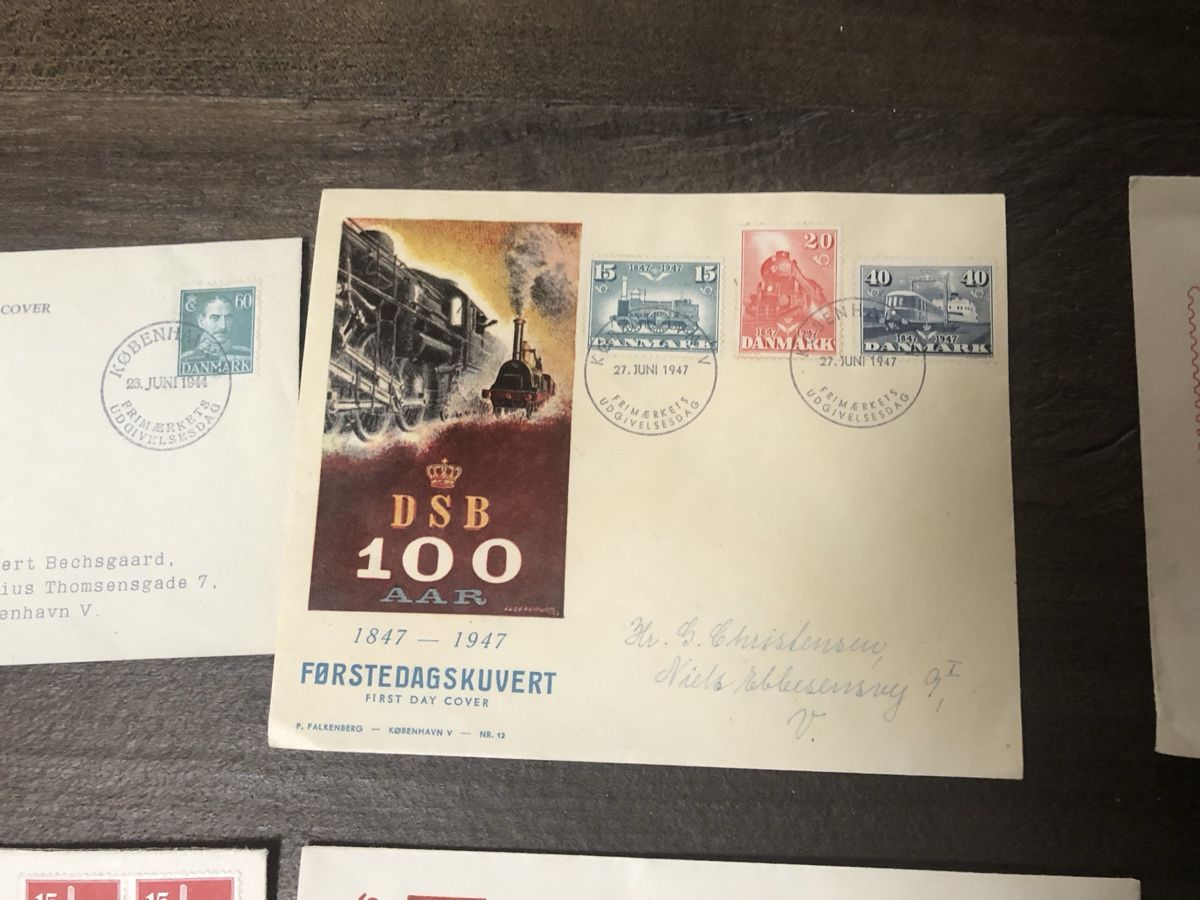 Tutti i francobolli: 13 rare FDC DENMARK 1938-1947 – Usato da Lufingen venduto da Rac0