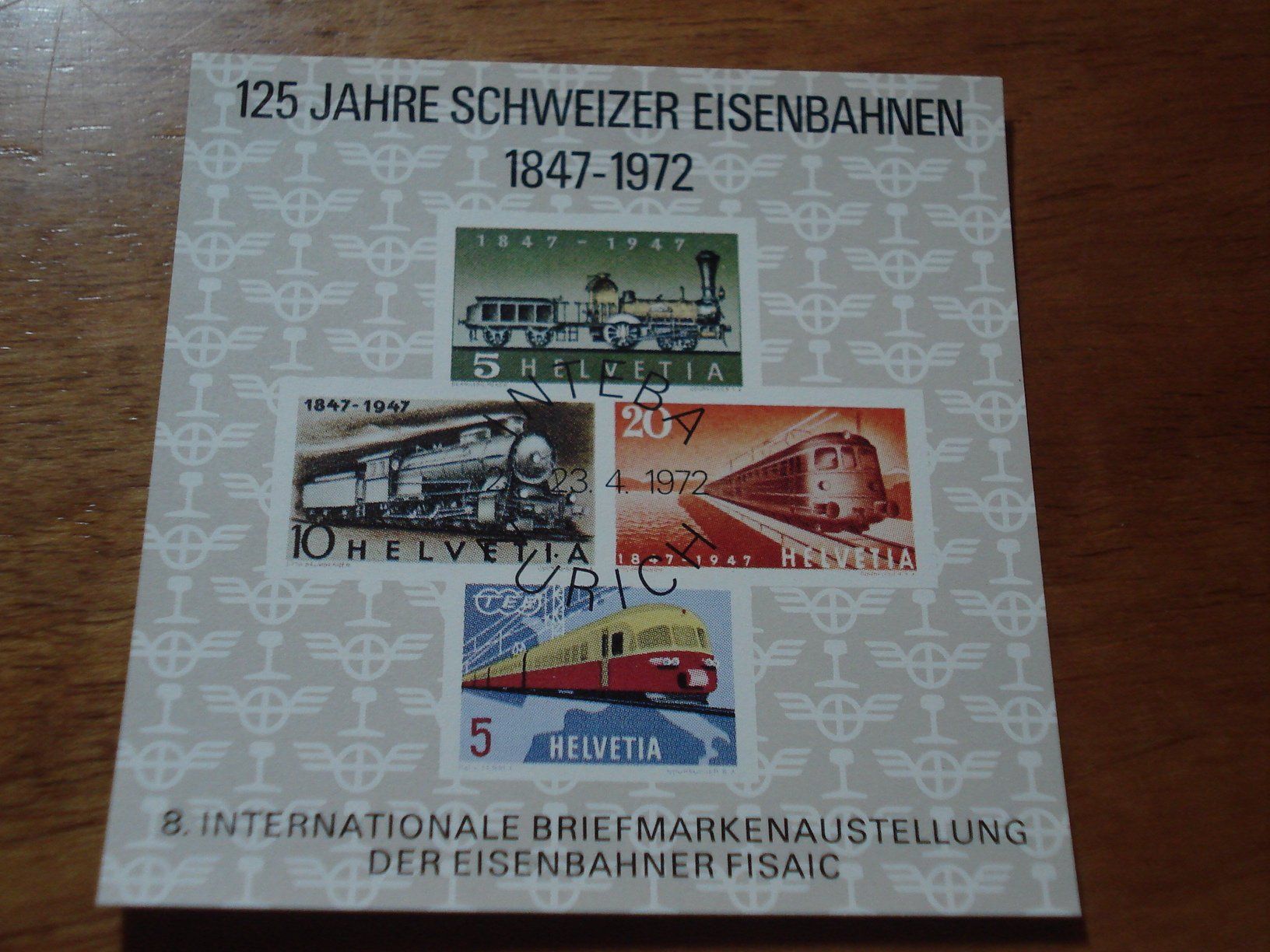 Tutti i francobolli: Vignettenblock 125 Jahre Eisenbahn 1972 ** – Usato da Niederwil AG venduto da morostahu