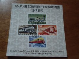 Vignettenblock 125 Jahre Eisenbahn 1972 **