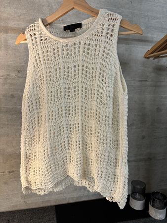 ZARA Häckeltop cremeweiss Grösse M Damen
