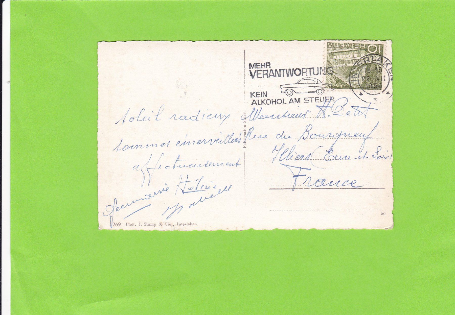 Cartoline postali: Interlaken – Usato da St. Peterzell venduto da neckertal 1