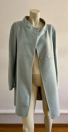 René Lezard Lieblingsstück Mantel hellblau Gr. 34 Schurwolle