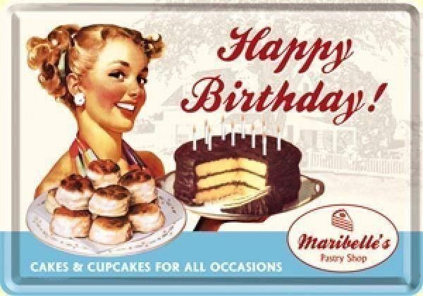 Insegne: Blechpostkarte - Happy Birthday – Nuovo e nell'imballaggio originale da Ennetbürgen venduto da open24shop