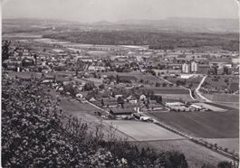 BIRR (Aarg.)Flugaufnahme mit Blick auf Neuhof und Dorf.1954
