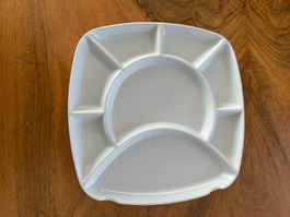 Rechteckiger Fondue-Teller 23x23cm - Assiette à fondue