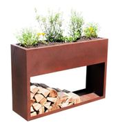 Blumenkiste mit Kaminholzregal 118 x 35,2 x H80 cm