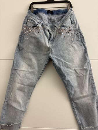 Monari Damen Jeans Grösse 42 mit Strasssteinen