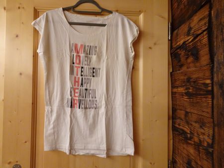 Weisses Spruch T'shirt von Blue Motion Gr. 36/38 - 260251