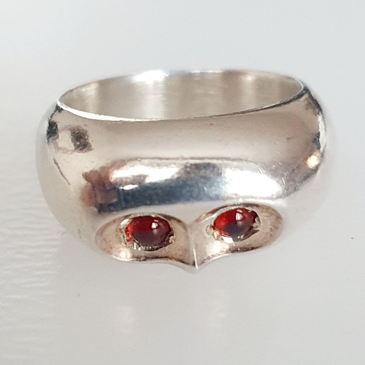 Vintage Damenring aus 925 Silber  sieht aus wie eine Eule 4