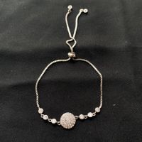 Silberne Zircon Solitär Schlange Armkette aus Stahl