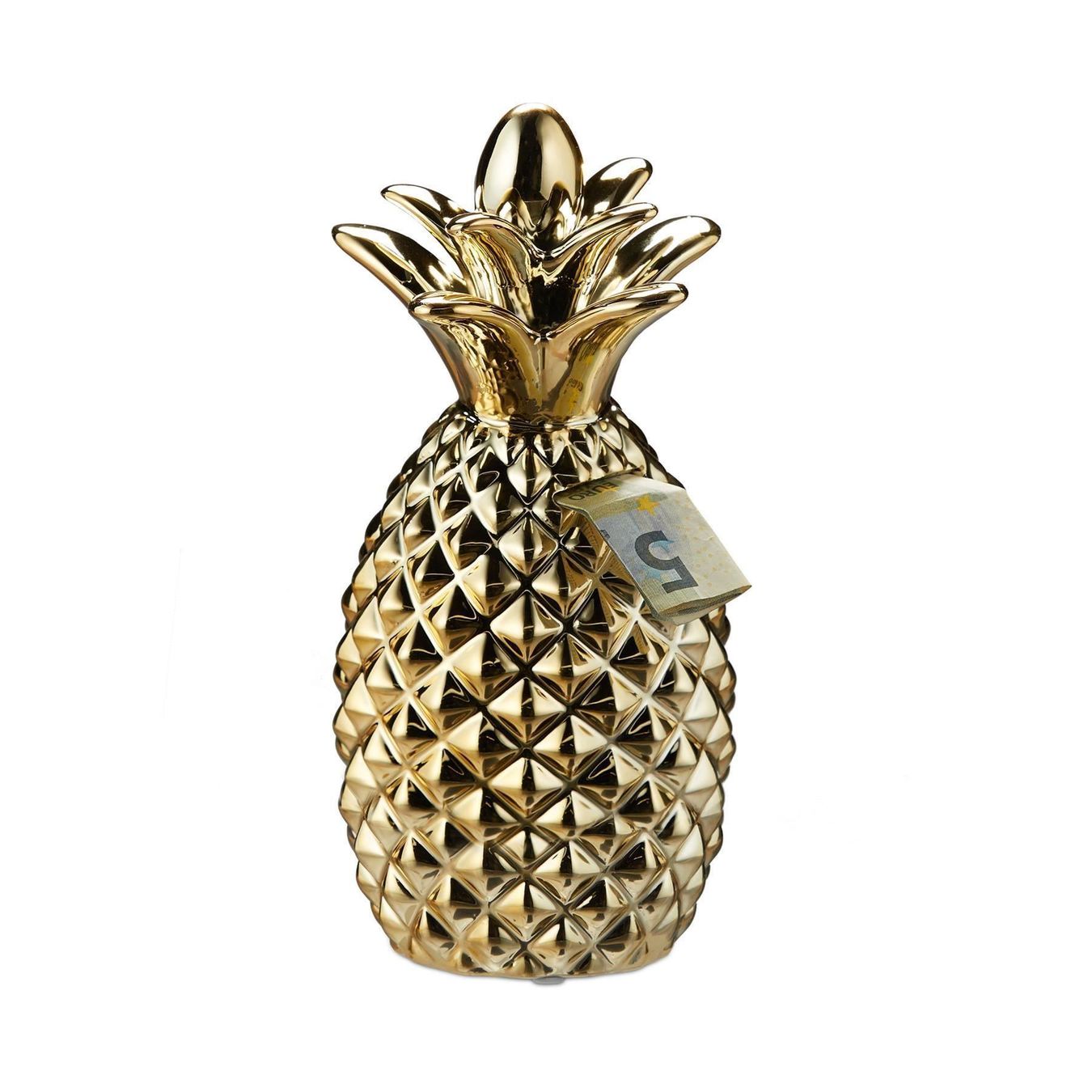 Salvadanai: SPARDOSE ANANAS GOLDFARBIG – Nuovo e nell'imballaggio originale da Gerlafingen venduto da Tsuru