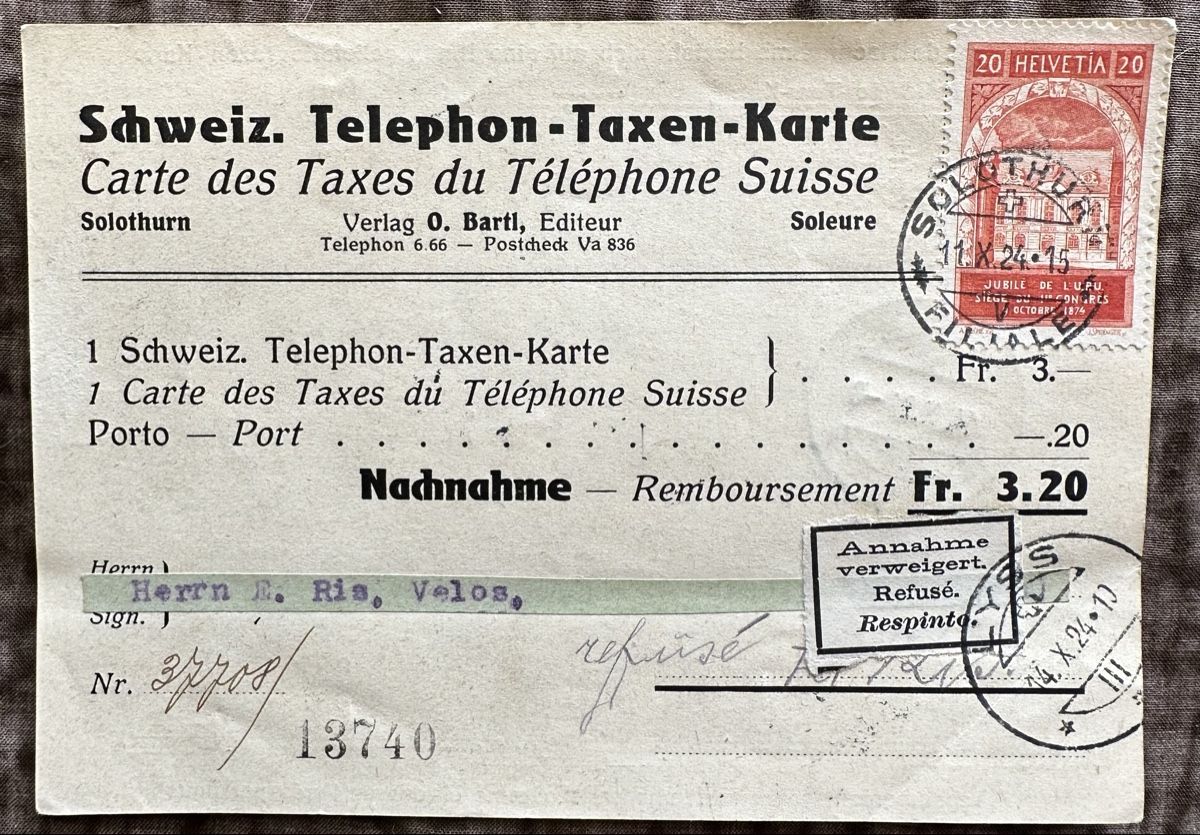 Tutti i francobolli: Schweiz Taxenkarte – Usato da Duebendorf venduto da 69R81y