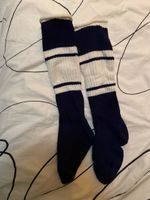 Chaussettes hautes vintage bleues et blanches 39-42