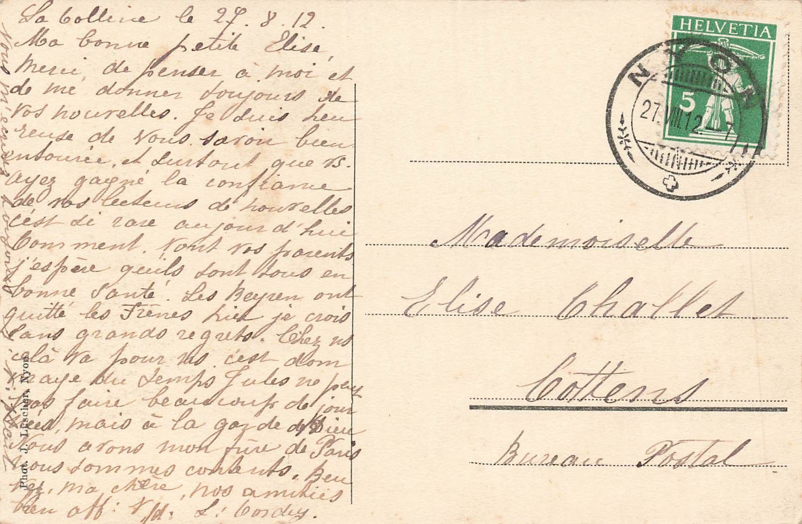 Cartes postales: Nyon villa la colline – D'occasion à Biasca par Blenio71 1