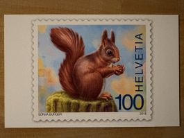 AK mit Tier Briefmarken Motiv von Sonja Burger