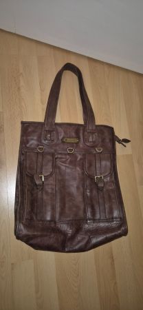 Queen & Cult Ledertasche / Tote Bag braun