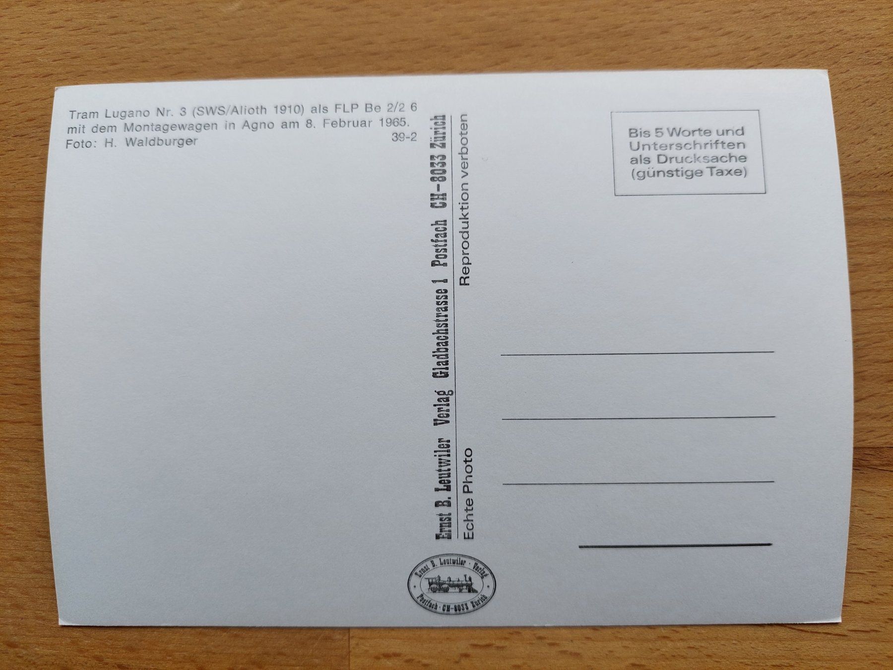 Cartoline postali: AK Tram Lugano – Usato da Obfelden venduto da Foto_Bild_Kunst_Buch 1