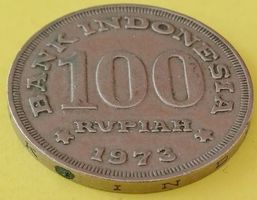 100 Rupiah Münze - Rumah Gadang - Indonesien 1973