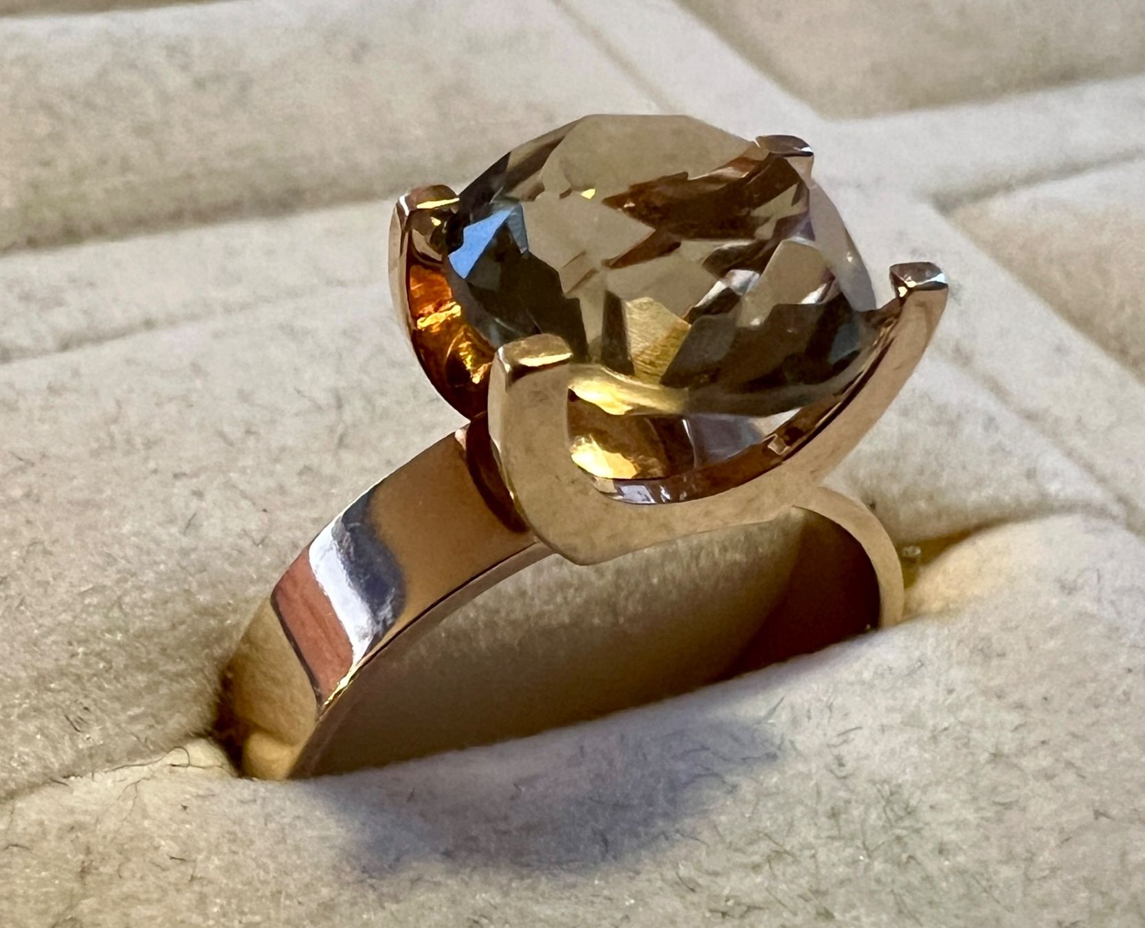 Anelli: Gold-Ring 14K mit Rauchquarz – Usato da Chur venduto da Penting1935 1