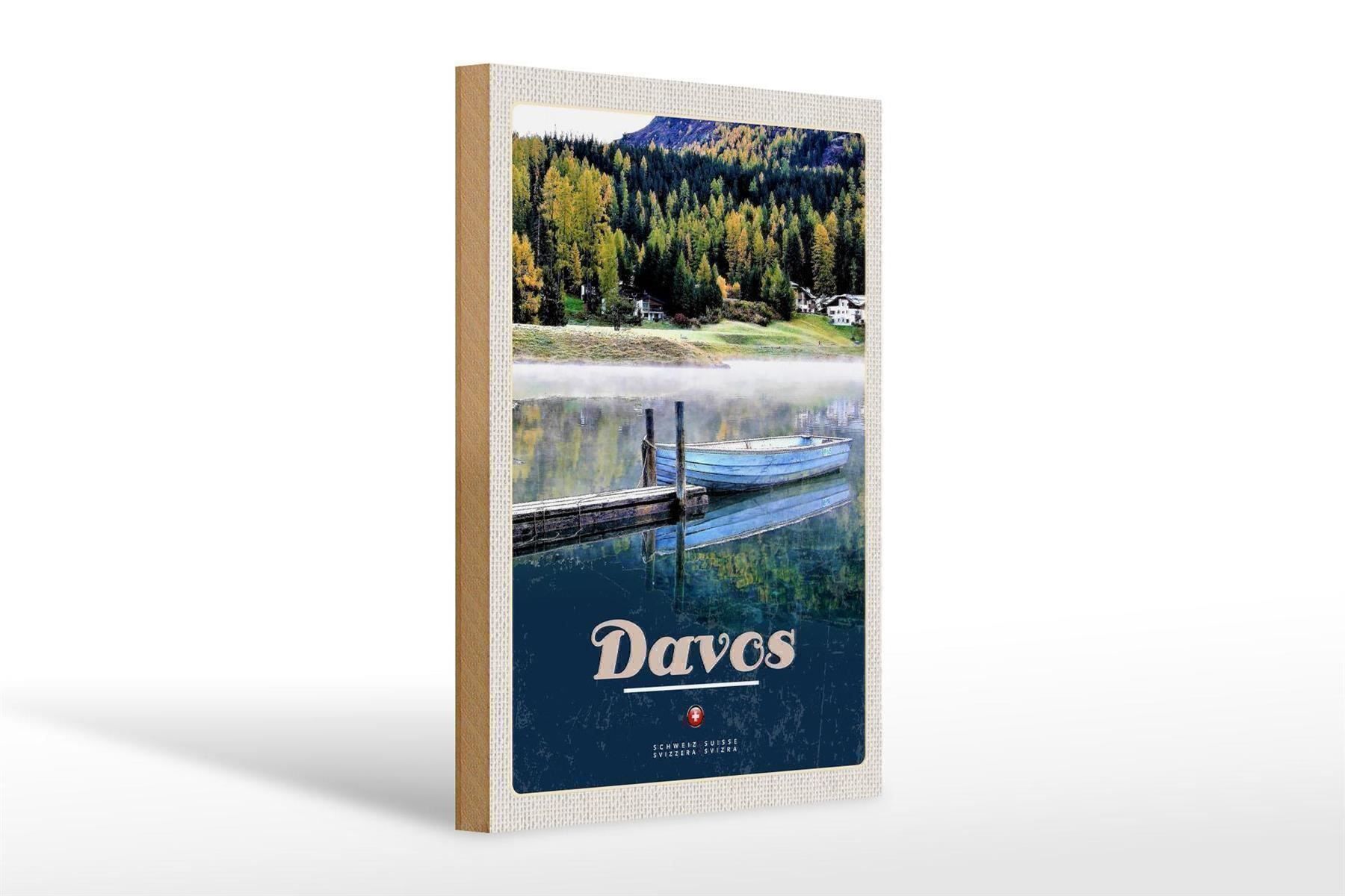 Insegne: Blechschild-DAVOS-SEE MIT BOOT – Nuovo e nell'imballaggio originale da Rupperswil venduto da big-one-sale 1